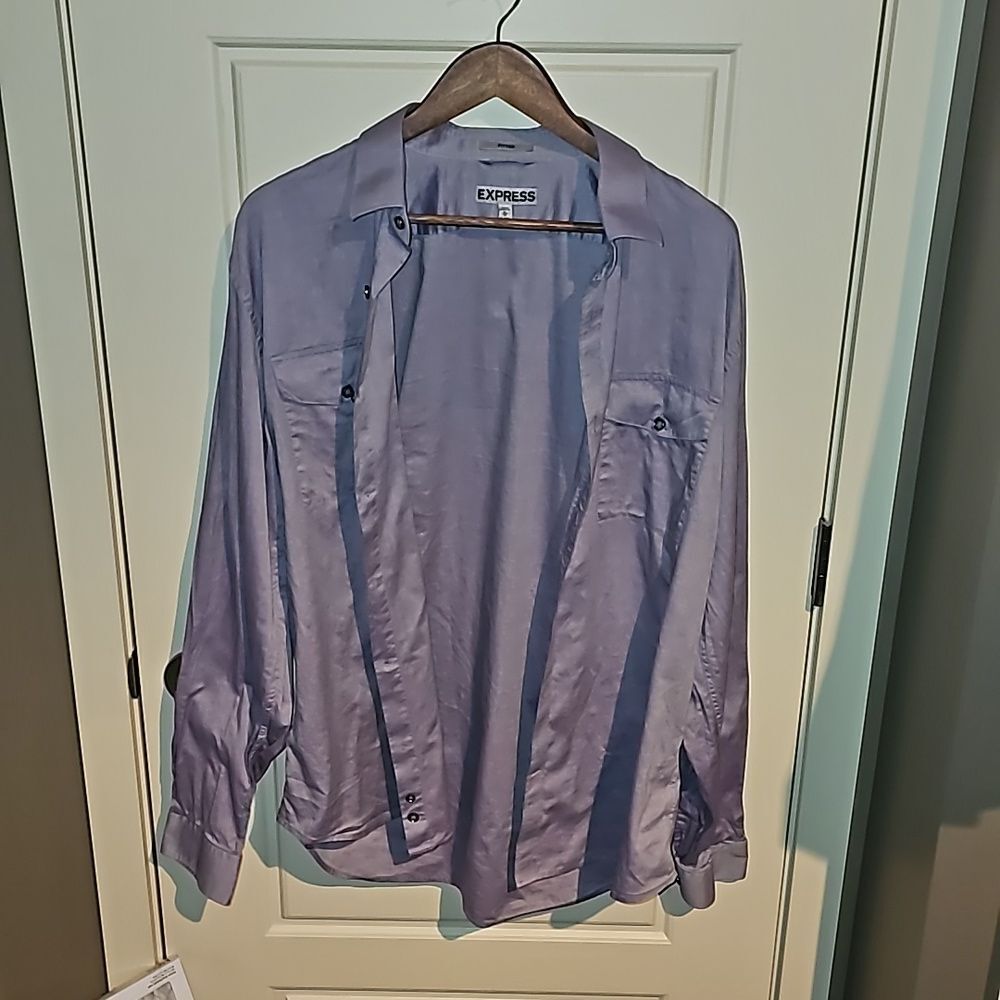 Express men's fitted dress shirt Size L 17/17.5